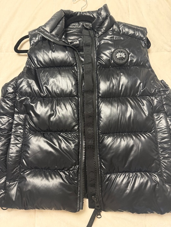 Canada Goose Jackets & Blazers - Canada Goose Shiny Black Quilted Puffer Vest with Logo Patch